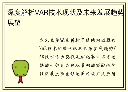深度解析VAR技术现状及未来发展趋势展望